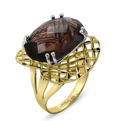 Myra Gold Brown Taşlı Altın Fantazi Yüzük