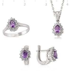 GUMUSH 925 Gümüş Zirkon Taşlı Set | SET101135