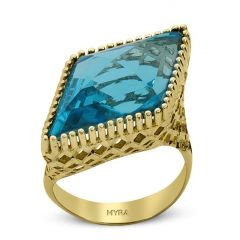 Myra Gold 14 Ayar Altın Taşlı Yüzük