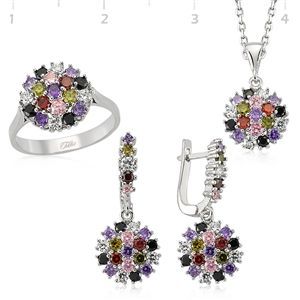 GUMUSH 925 Gümüş Zirkon Taşlı Set | SET101137
