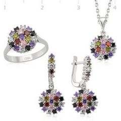 GUMUSH 925 Gümüş Zirkon Taşlı Set | SET101137
