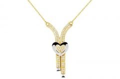 Altın Taşlı Kalp Kolye Kly00419 Melis Gold