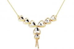 Altın Taşlı Kalp Kolye Kly00420 Melis Gold