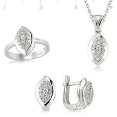 GUMUSH 925 Gümüş Zirkon Taşlı Set | SET101143
