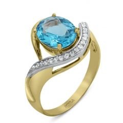 Myra Gold 14 Ayar Aqua Marin Yüzük
