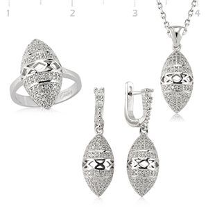 GUMUSH 925 Gümüş Zirkon Taşlı Set |  SET101145