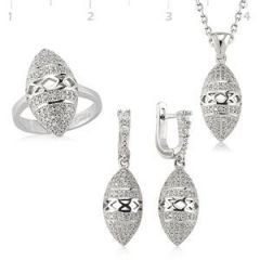 GUMUSH 925 Gümüş Zirkon Taşlı Set |  SET101145