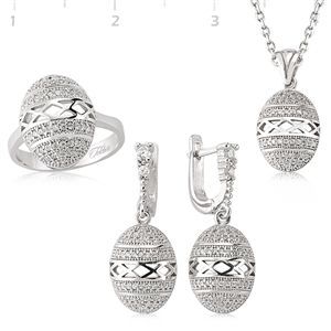 GUMUSH 925 Gümüş Zirkon Taşlı Set |  SET101146