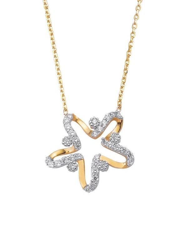 Altın Taşlı Yıldız Kolye Kly00425 Melis Gold