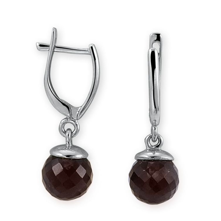 Myra Gold 14 Ayar Smoki Topaz Altın Küpe