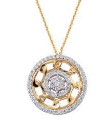 Altın Taşlı Halka Kolye Kly00435 Melis Gold
