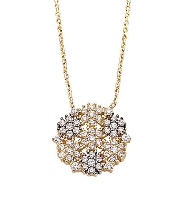 Altın  Taşlı Kartanesi Kolye Kly00438 Melis Gold