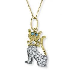 Myra Gold 14 Ayar Altın Kedi Kolye