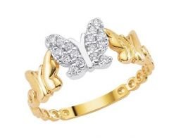 Altın Kelebeklli Yüzük AY0000129 Melis Gold