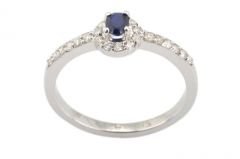 Pırlanta Safir Yüzük 18 Ayar R600213 Melis Gold