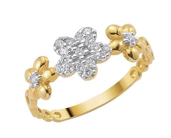 Altın Papatya Yüzük AY0000130 Melis Gold