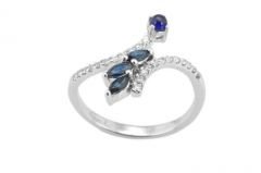 Pırlanta Safir Yüzük 18 Ayar R600222 Melis Gold