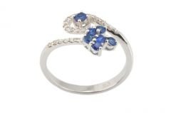 Pırlanta Safir Yüzük 18 Ayar R600223 Melis Gold