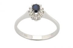 Pırlanta Safir Yüzük 18 Ayar R600232 Melis Gold