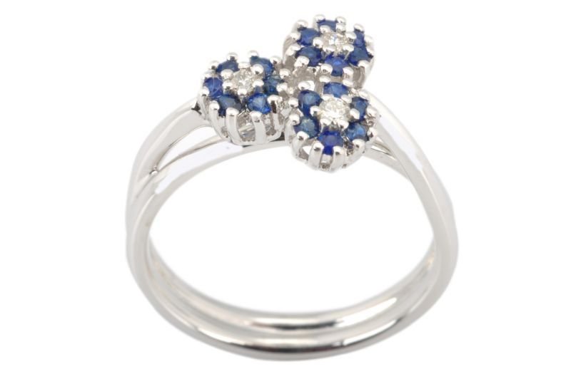 Pırlanta Safir Yüzük 18 Ayar R600240 Melis Gold