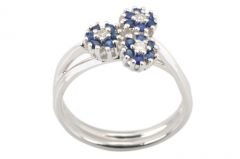 Pırlanta Safir Yüzük 18 Ayar R600240 Melis Gold