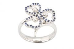 Pırlanta Safir Yüzük 18 Ayar R600241 Melis Gold