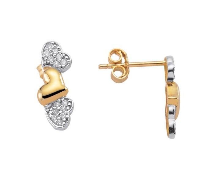 Altın Kalpli Küpe Kp000072 Melis Gold