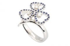Pırlanta Safir Yüzük 18 Ayar R600241 Melis Gold