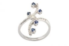 Pırlanta Safir Yüzük 18 Ayar R600249 Melis Gold