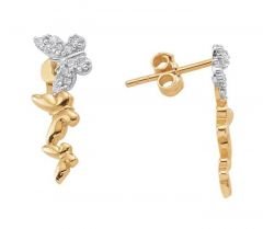 Altın Kelebekli Küpe Kp000073 Melis Gold