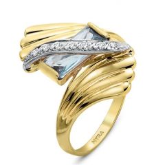 Myra Gold Aqua Taşlı Altın Yüzük