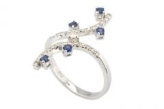 Pırlanta Safir Yüzük 18 Ayar R600249 Melis Gold