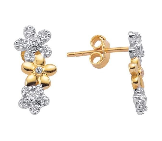 Altın Papatya  Küpe Kp000074 Melis Gold
