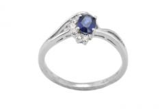 Pırlanta Safir Yüzük 18 Ayar R600304 Melis Gold