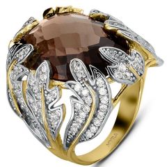 Myra Gold Brown Taşlı 14 Ayar Yüzük