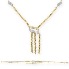 Myra Gold 14 Ayar Altın Zirkon Taşlı Set
