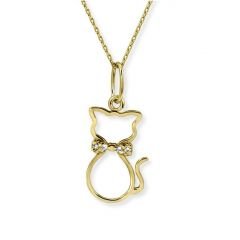 Myra Gold 14 Ayar Kedi Figürlü Kolye