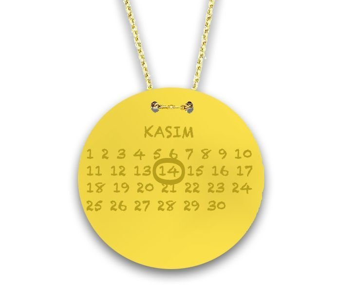 Altın Takvim Kolye Kly00448 Melis Gold