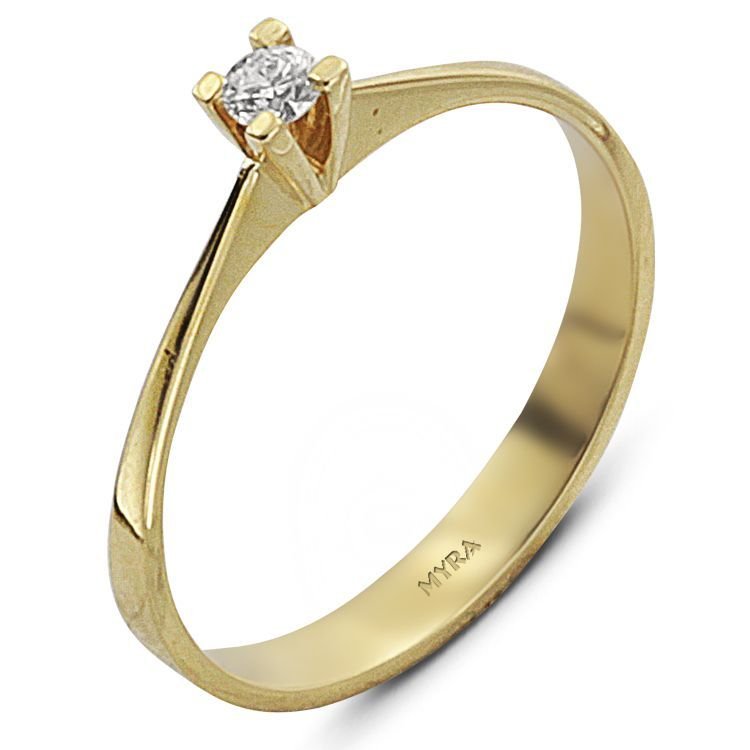 Myra Gold 0.10 ct. Pırlanta Tektaş Yüzük