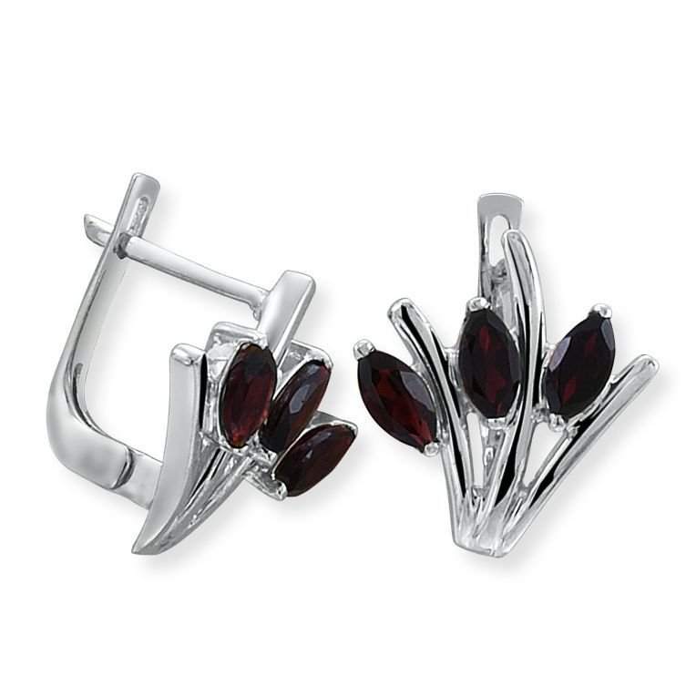 Myra Gold Garnet Taşlı Şık Küpe