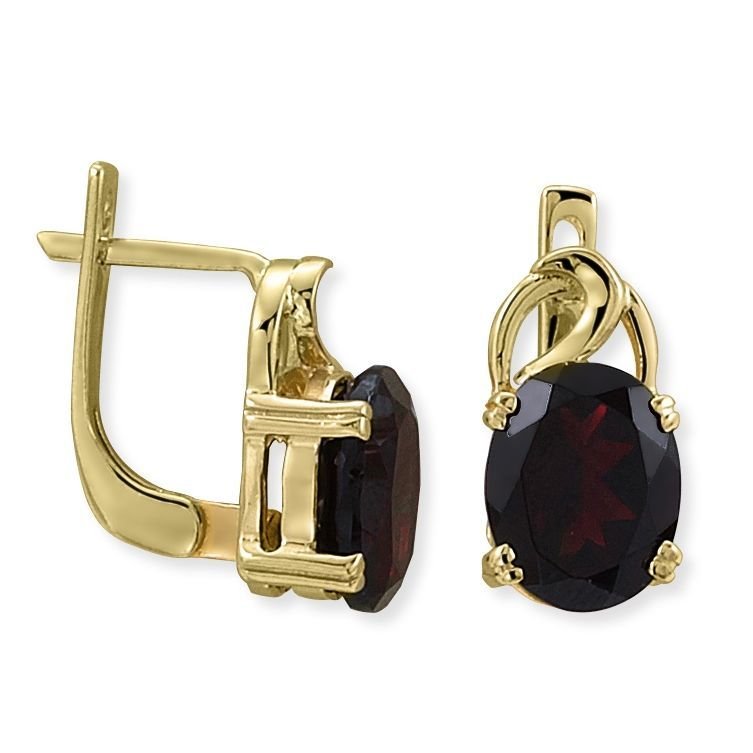 Myra Gold Garnet Taşlı 14 Ayar Altın Küpe