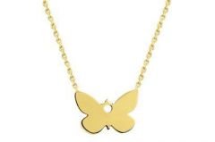Altın Kelebek Kolye Kly00455 Melis Gold