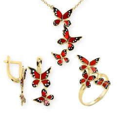 Myra Gold Kelebekli Altın Set