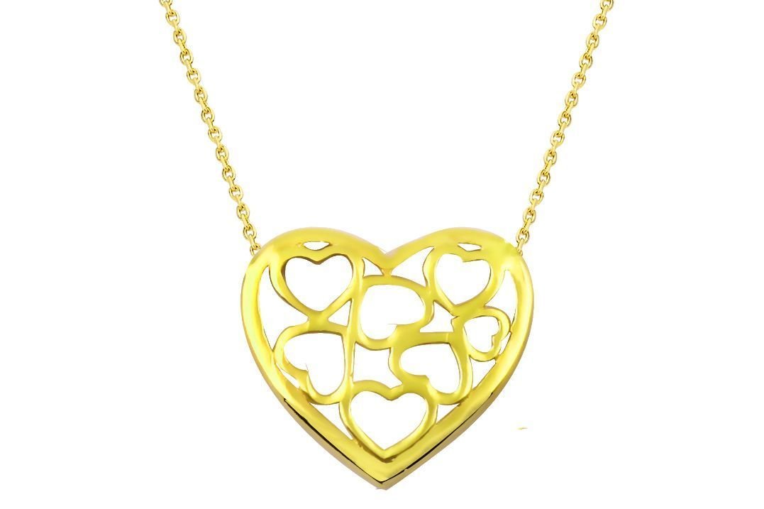 Altın  Kalp Kolye Kly00459 Melis Gold