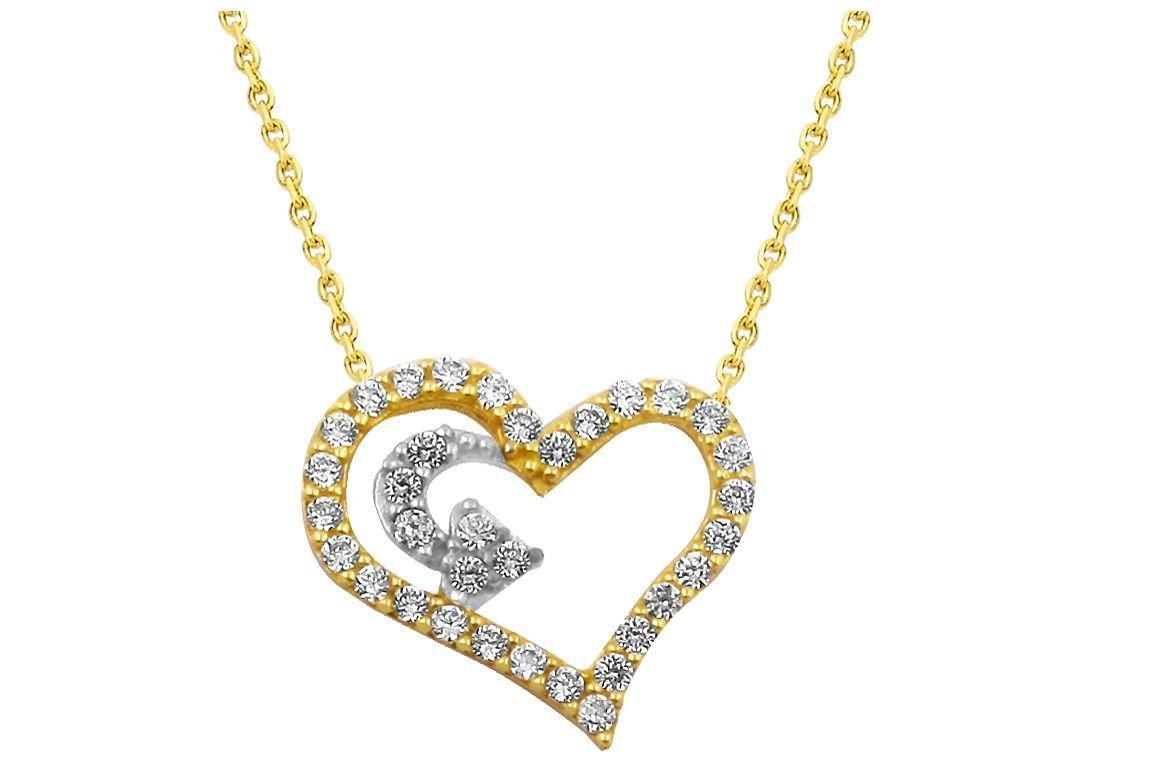 Altın Kalp Kolye Kly00464 Melis Gold