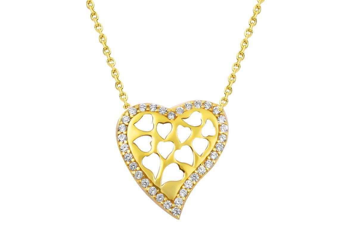 Altın Kalp Kolye Kly00465 Melis Gold