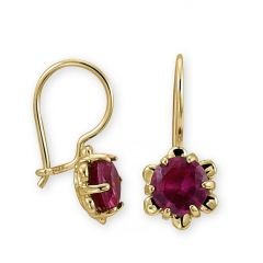 Myra Gold Zirkon Ruby Taşlı Altın Küpe