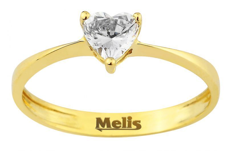 Altın Kalpli Yüzük AY000056 Melis Gold