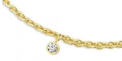 Altın Tektaş Zincirli  Bileklik ZB000092 Melis Gold
