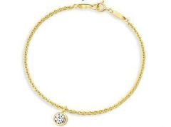 Altın Tektaş Zincirli  Bileklik ZB000092 Melis Gold